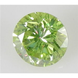 Round Cut Loose Diamond (1 Ct, Olive Green(Color Irradiated) ,SI1(Clarity Enhanced))style=